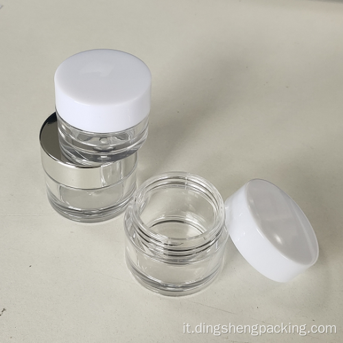 3 g 5 g 10 g 15 g 20 g Contenitore per crema viso in plastica PP Mini barattolo per campioni Vaso cosmetico per crema per gli occhi